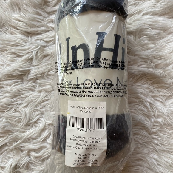unhide Bedding New In Package Unhide Charcoal Blanket Amazingly Soft Poshmark